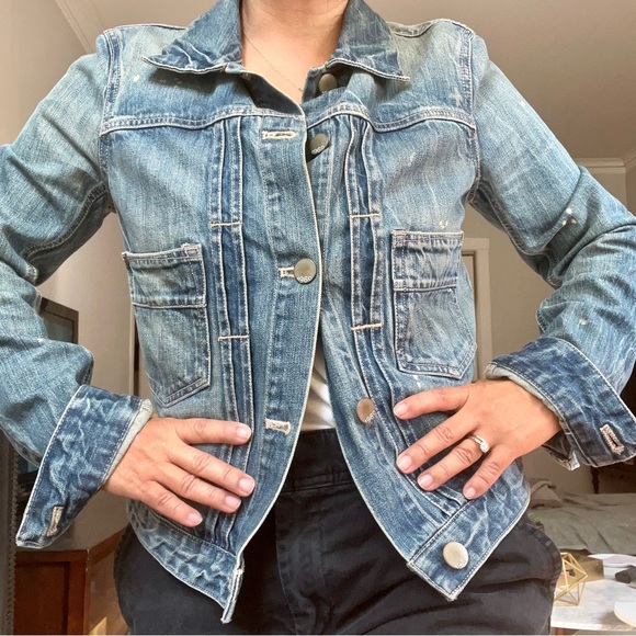 1969 Gap vintage jean jacket (circa 2009) with suede elbow patches - Picture 6 of 7